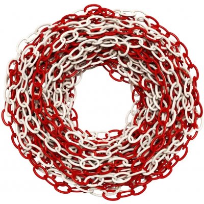 Flomat plastový vymezovací řetěz 25 m x 0,6 cm bílo-červená – Hledejceny.cz