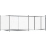 vidaXL Klec pro psy s dvířky šedá 400 x 200 x 150 cm – Zboží Dáma