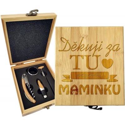 Sablio Dárková sada na víno Děkuju za tu nejlepší maminku: 147×168×49 mm – Hledejceny.cz