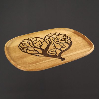 AMADEA Dřevěný servírovací podnos strom srdce, masivní dřevo, 25 cm – Zboží Mobilmania