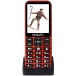EVOLVEO EasyPhone LT, mobilní telefon pro seniory s nabíjecím stojánkem (červená barva) EP-880-LTR