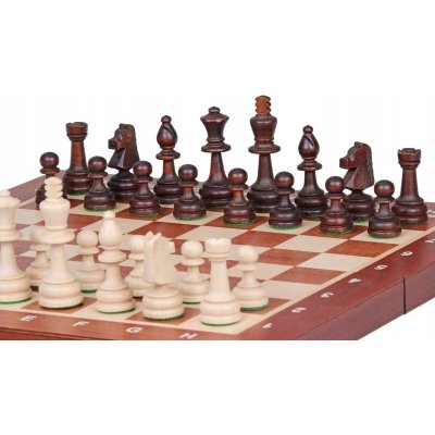 Turnajové šachy č. 4 (42 cm) - polské, intarzie Sunrise Chess & Games