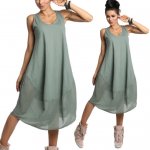 Fashionweek nádherné módní letní bavlněné šaty Boho Italy A607 khaki – Zboží Mobilmania