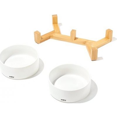 M-Pets Opera Keramické misky v bambusovém podstavci 2 × 850 ml – Sleviste.cz