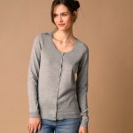 Jednobarevný propínací svetr s kulatým výstřihem šedý melír – Zbozi.Blesk.cz