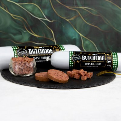 Lyopet Butcherie Horse sausage 400 g – Zbozi.Blesk.cz