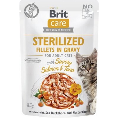 Brit Care Fillets in Gravy Pouch Sterilized Savory Salmon&Tuna 24 x 85 g – Zboží Mobilmania