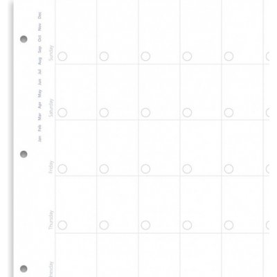 Filofax A4 Kalendář pro Clipbook, měsíční nedatovaný bílá