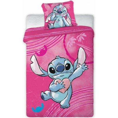 Faro Povlečení do postýlky Lilo and Stitch pink 100 x 135 cm 40 x 60 cm – Sleviste.cz