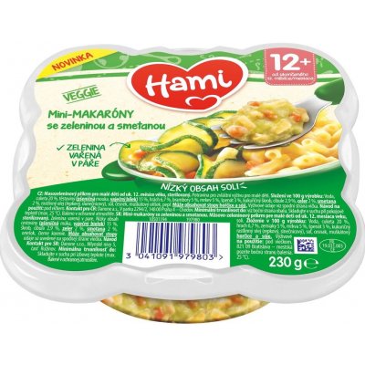 Hami Mini-makaróny se zeleninou a smetanou 230 g – Zboží Dáma