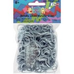 RAINBOW LOOM Original gumičky 300 kusov strieborná metalíza – Zboží Dáma