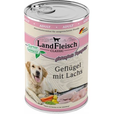 LandFleisch Dog Classic drůbeží maso s lososem 6 x 400 g – Hledejceny.cz