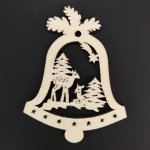 AMADEA Dřevěná ozdoba zvonek se srnami 9 cm – Hledejceny.cz