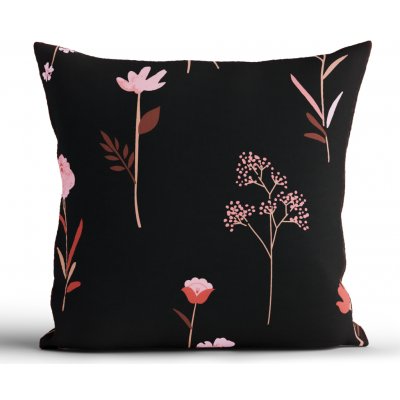 MKLuzkoviny.cz bavlna Renforcé Vlčí máky černé 40 x 40 cm – Sleviste.cz