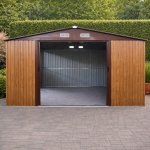 BestBerg BBSH-1113W 13,3 m² 342,5 x 389 x 202 cm dekor dřeva/hnědá – Zboží Dáma