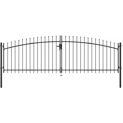 Dvoukřídlá plotová brána s hroty 400 x 175 cm 769059 – Zboží Mobilmania