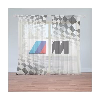 Sablio Záclony MPERFORMANCE Šachovnice: 2ks 150x250cm – Hledejceny.cz