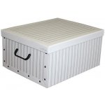 Compactor Anton Skládací úložná krabice karton box 50 x 40 x 25 cm bílá / šedá – Zboží Mobilmania