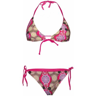 Solo trojúhelníkové bikiny s ornamenty růžová