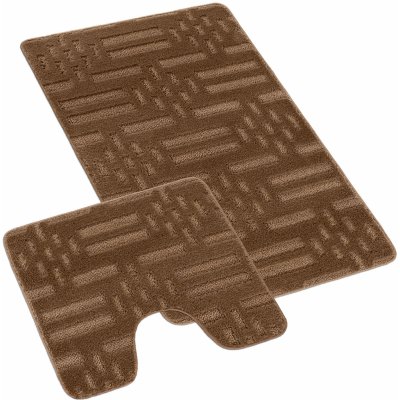 Bellatex Sada Bany 810/010 Uni čárky hnědé 60 × 100 cm + 60 × 50 cm – Sleviste.cz
