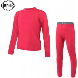 Sensor MERINO AIR SET dětský triko dl.rukáv spodky magenta