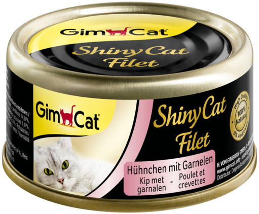 Shiny Cat CHICKEN FILLET s krevetou v kuřecím vývaru 70 g