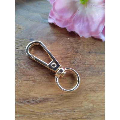 Kovová karabina průvlek 12 mm barva zlatá – Zboží Dáma