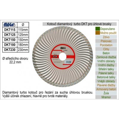 Magg Diamantový kotouč 180 x 22,2 mm DKT180 – Zboží Dáma