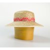 Klobouk Dámský slaměný klobouk zdobený rypsovou stuhou originál