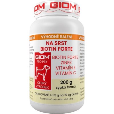 Giom Era Forte Na Srst Biotin Pro Psy A Kočky Giom ERA Na srst Biotin FORTE pro psy a kočky 200 g – Zboží Mobilmania