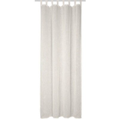 Závěs s poutky se strukturou lnu jednobarevný béžový 245 x 135 cm – Hledejceny.cz