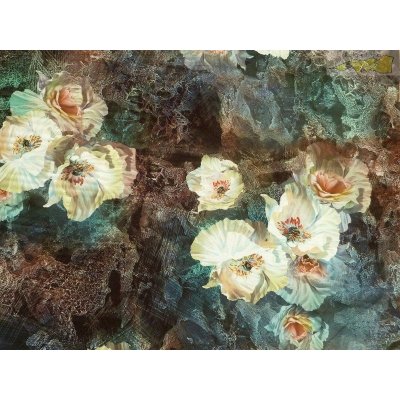 smaragdová hedvábná šatovka 2133 s květy – Zboží Mobilmania