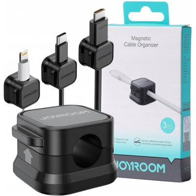 Joyroom JR-ZS368 organizér kabelů nalepovací magnetický sada 3ks černá – Zboží Mobilmania