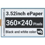 Waveshare 3,52" e-Paper HAT, 360×240, černá/bílá – Zboží Živě