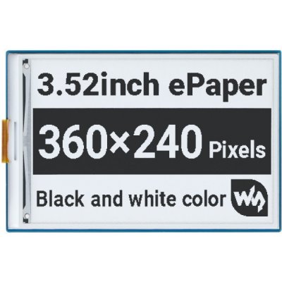 Waveshare 3,52" e-Paper HAT, 360×240, černá/bílá – Zboží Živě