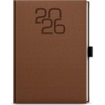 Baloušek Tisk Oskar Fabric A5 týdenní 2026 hnědý – Zboží Živě