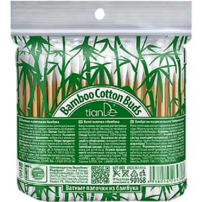 TianDe Vatové tyčinky z bambusu 100 ks – Zboží Dáma