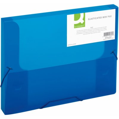 Q-CONNECT Box na spisy Q-C A4 s gumič., transp. modrá 2,5 cm – Sleviste.cz