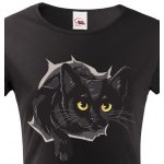 Bezvatriko.cz dámské triko černou kočkou Černá – Hledejceny.cz