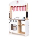 Eco Toys Dřevěná kuchyňka s příslušenstvím 101 x 60 x 27 cm bílá – Zboží Mobilmania