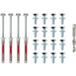 Montážní sada 16 ks šroubů + 4 ks hmoždinek pro dvoukřídlovou bránu do ocelových sloupků – Zboží Mobilmania