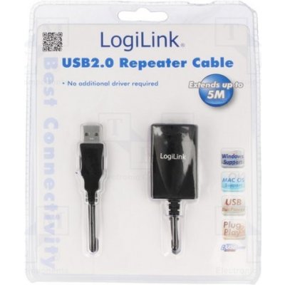 Logilink UA0001A Repeater USB, USB 1.1,USB 2.0, USB A zásuvka, USB A vidlice, 5m – Zbozi.Blesk.cz