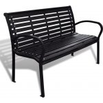 VidaXL Zahradní lavice 125 cm ocel a WPC černá – Hledejceny.cz