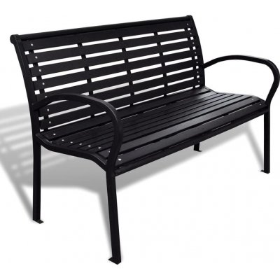 VidaXL Zahradní lavice 125 cm ocel a WPC černá – Hledejceny.cz
