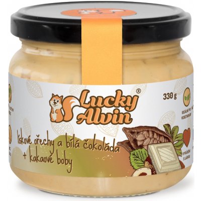 Lucky Alvin Lískové ořechy a bílá čokoláda + kakaové boby 330 g