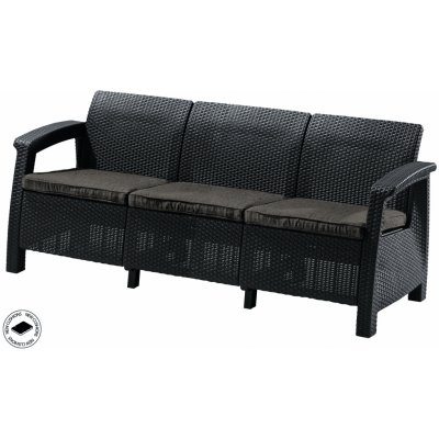 Keter Corfu love seat max třísedačková hnědá 227641 – Zbozi.Blesk.cz