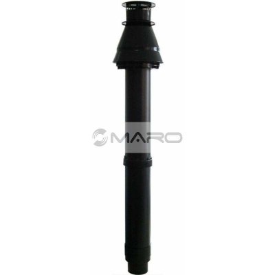 Regulus komínek střešní koaxiální 80/125 mm x 1285 mm s redukcí 60/100 mm černý 11253 – Zboží Dáma