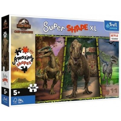 Trefl XL Super Shape Barevní dinosauři/Jurassic World 60x40cm 104 dílků – Zboží Mobilmania