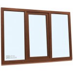 KNIPPING Plastové okno - 70 AD, 2100x1500 mm, FIX/OS/FIX, ořech Barva, imitace: ořech/bílá (jednostranně) – Hledejceny.cz