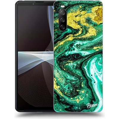 Pouzdro Picasee silikonové Sony Xperia 10 III - Green Gold černé – Zboží Mobilmania